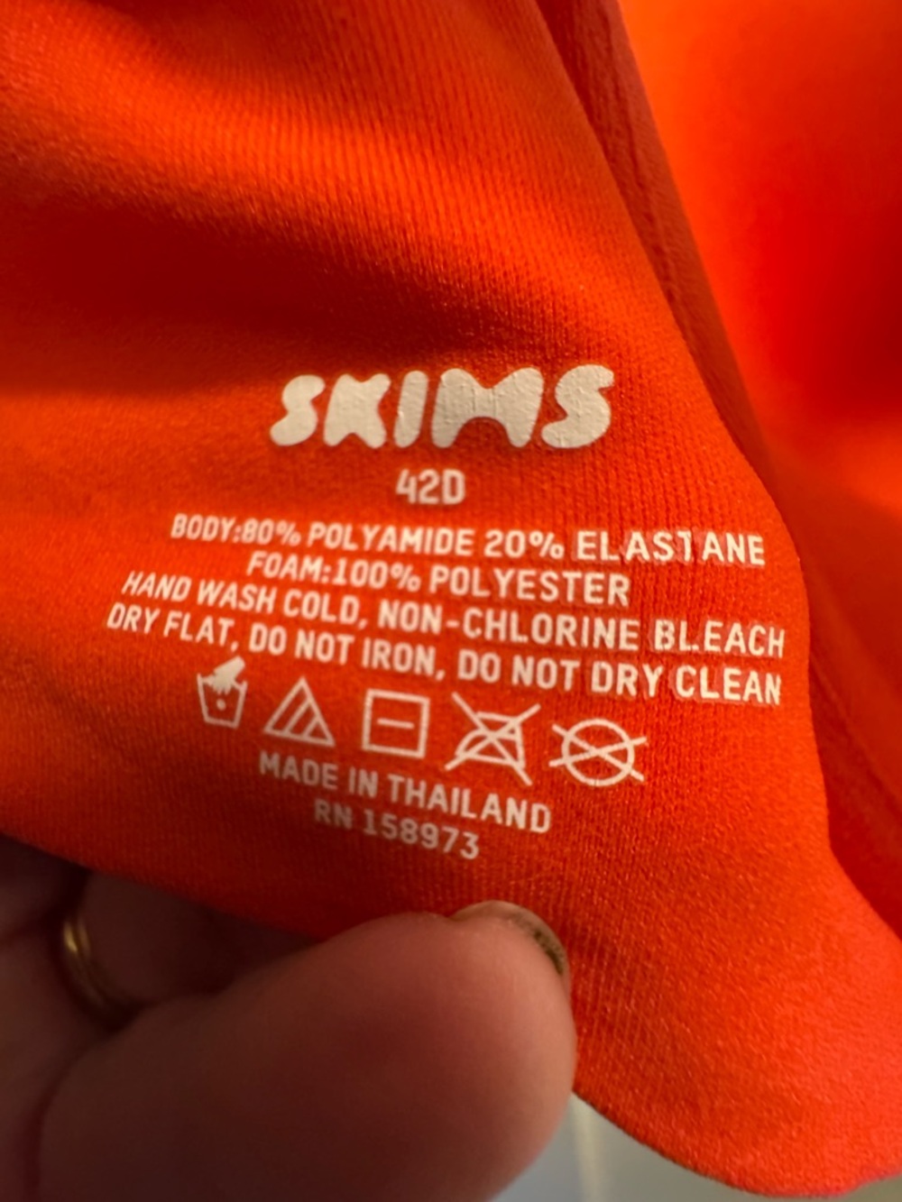SKIMS Molded push up Demi Bra in Bright Orange - Picture 6 of 6